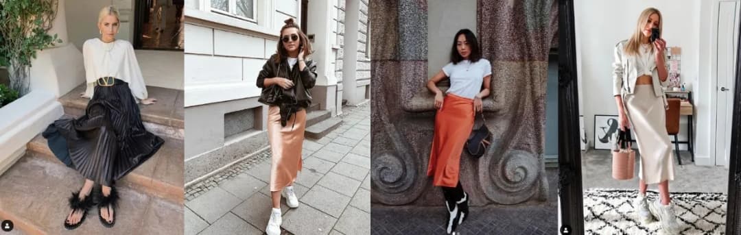 Stylizacje z satynową spódnicą, które zachwycą na każdą okazję