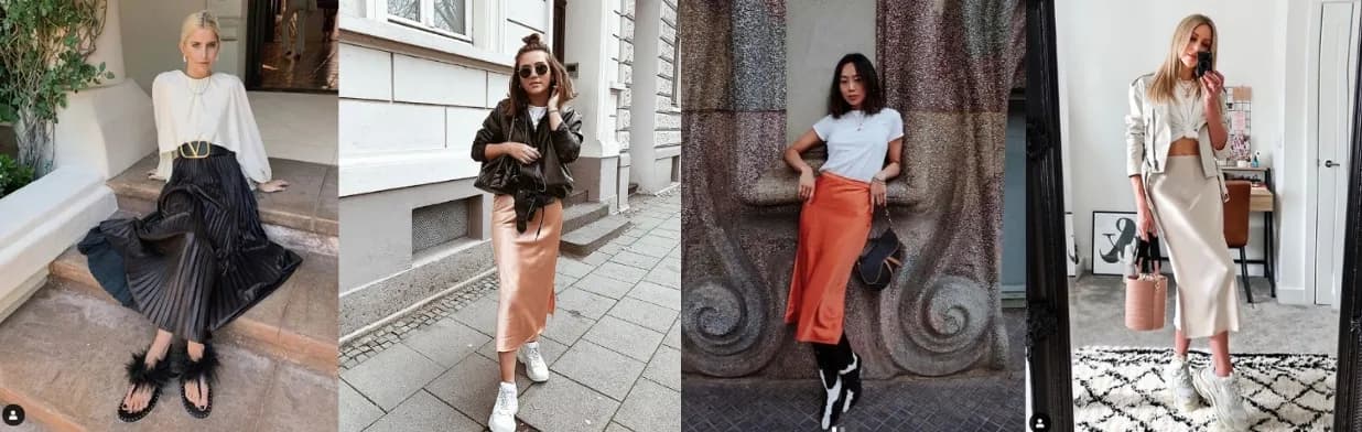 Stylizacje z satynową spódnicą, które zachwycą na każdą okazję